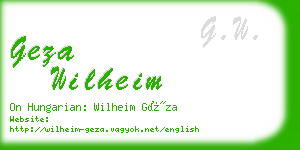 geza wilheim business card